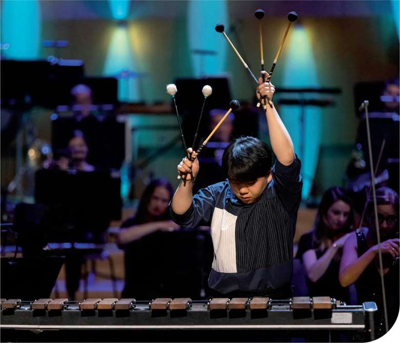  Fang Zhang performing on the marimba in the grand final