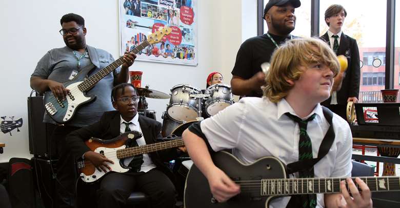  Young people practising as part of Future Sound Live