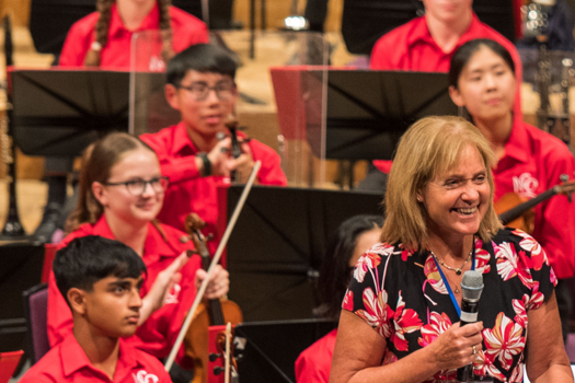 Catherine Arlidge with the National Children's Orchestras