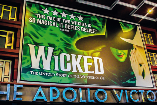 Billboard for the London production of Wicked; children long to sing songs from their favourite shows
