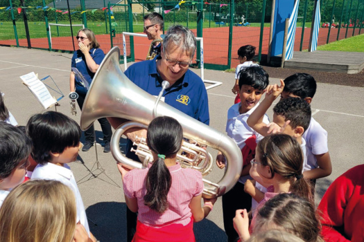 Proms in the Playground: Amersham Band at Cherry Tree Primary School in Hertfordshire