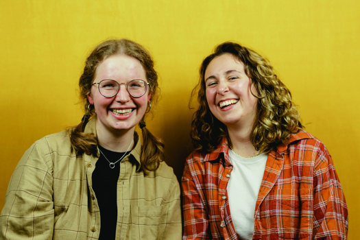  Podcast hosts Hattie Butterworth (L) and Rebecca Toal (R)