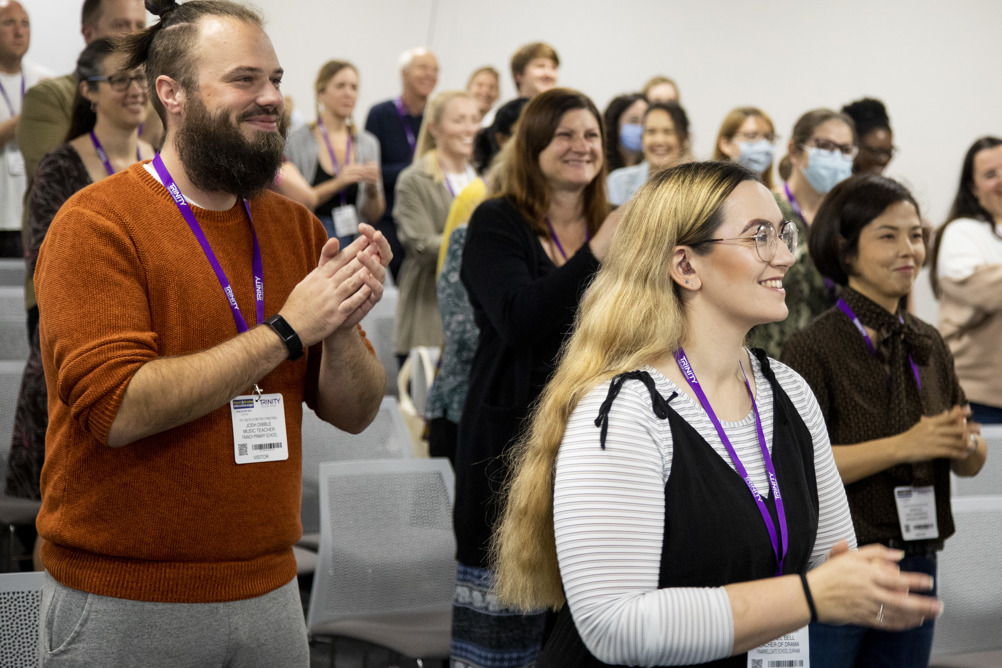 Warming up at the Music & Drama Education Expo 2021